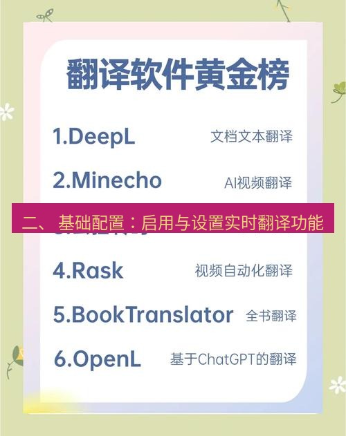 helloworld翻译下载 二、 基础配置：启用与设置实时翻译功能