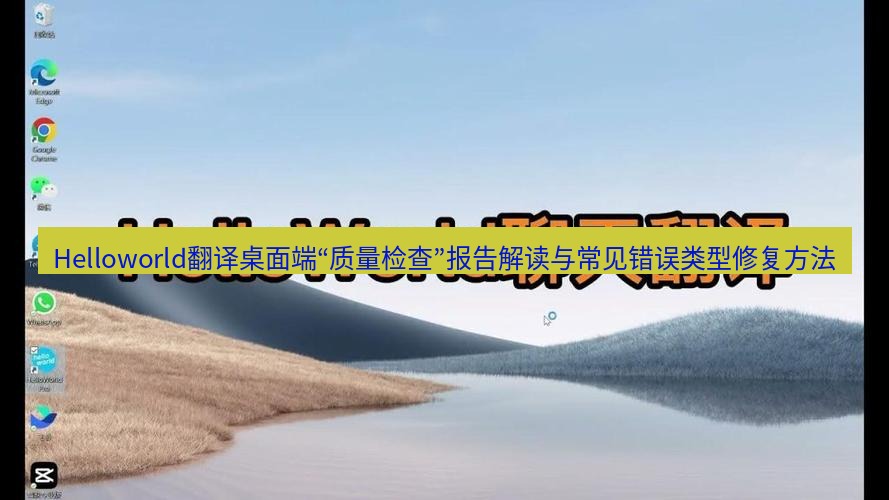 helloworld翻译下载 Helloworld翻译桌面端“质量检查”报告解读与常见错误类型修复方法