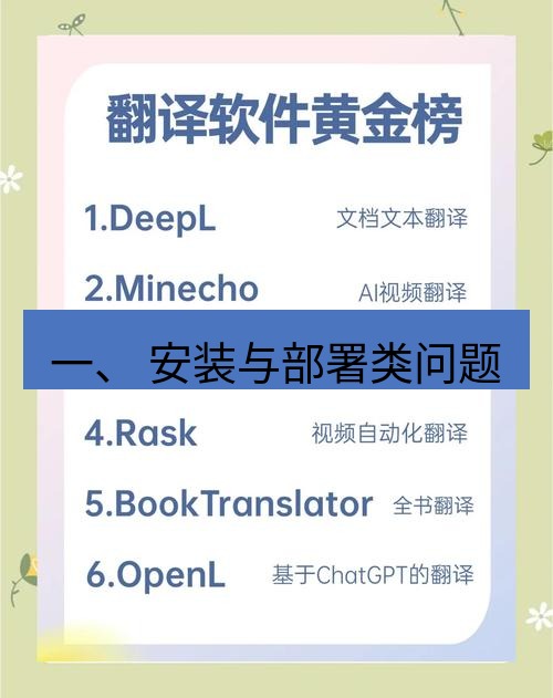 helloworld翻译下载 一、 安装与部署类问题